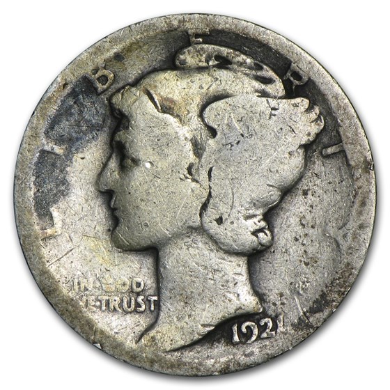 1921-D Mercury Dime AG 1921-D Mercury Dime AG